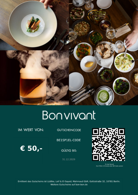Restaurant-Gutschein für Bonvivant
