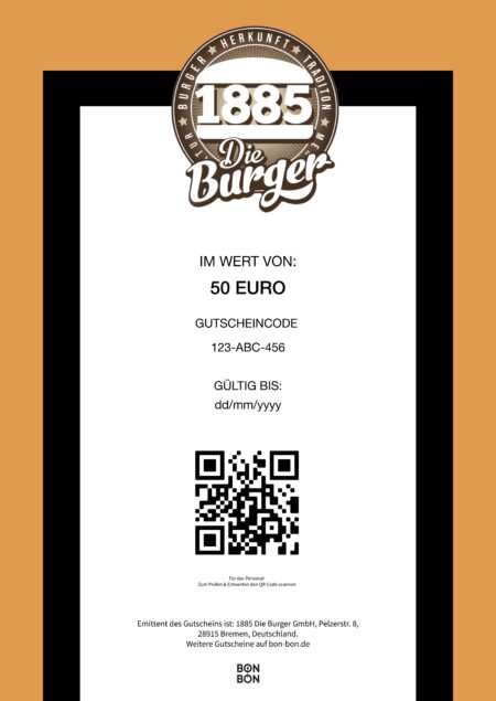 Restaurant-Gutschein für 1885 Die Burger